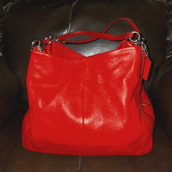 Coach Handbags - COACH Madison Isabelle Shoulder Bag Beautiful Red Leather-CALLOUT See Photos